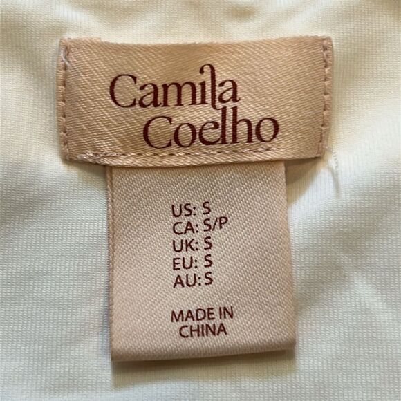 Camila Coelho Ivory double lined square neck top size small - Picture 3 of 7